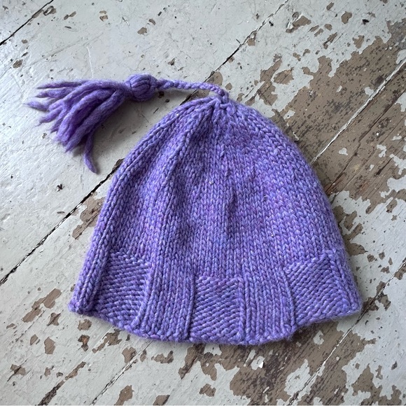 Chunky Hand Knit Tassel Winter Beanie Hat - Picture 9 of 12